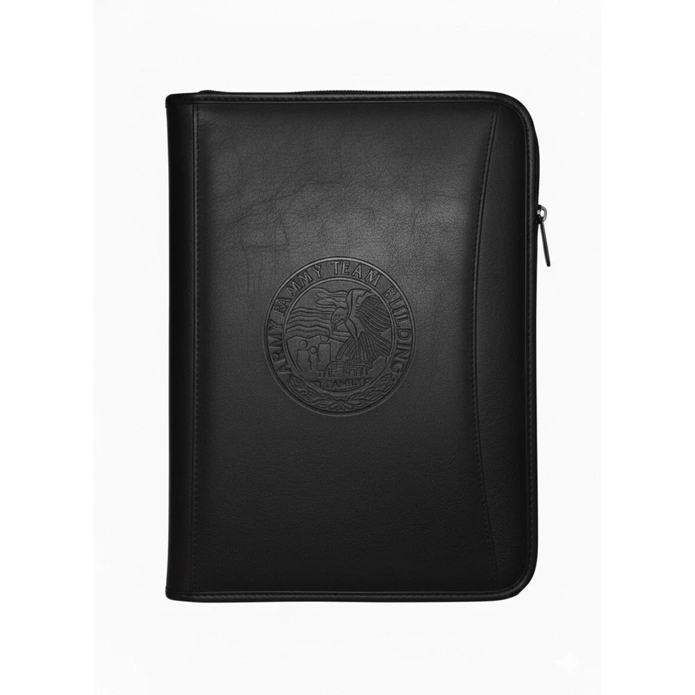 Army‎ Family Team Building Leather Portfolio Organizer w Eagle Emblem Military